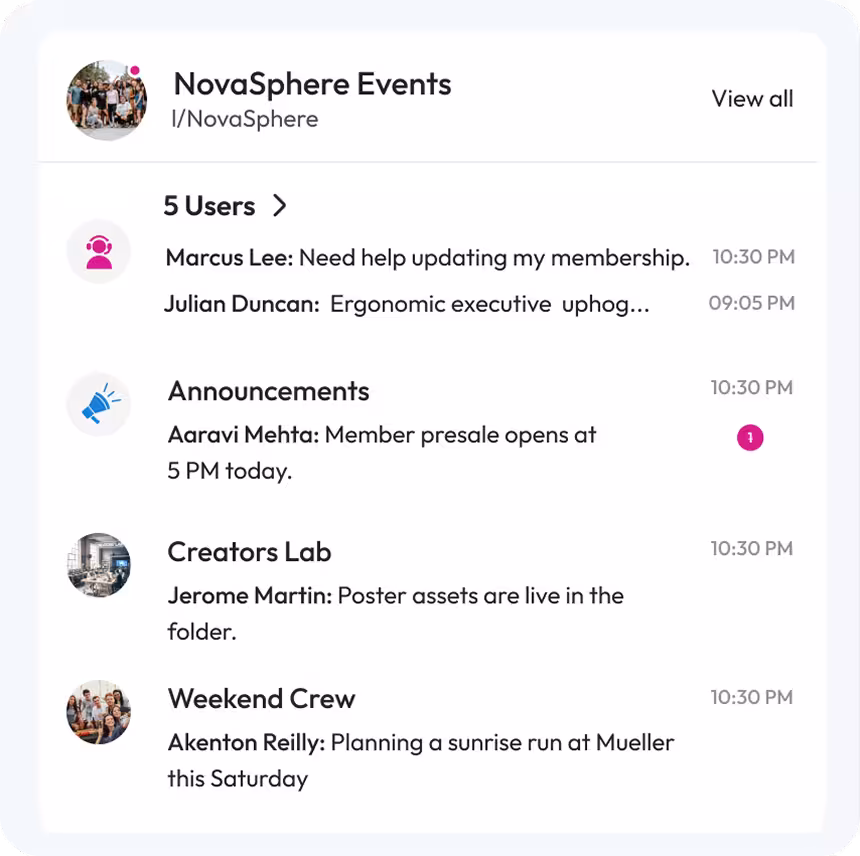 Community chat preview